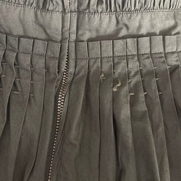 Ulla Johnson Lottie Hand Pleated Cotton Dress in Army - See Measurements - Picture 7 of 9